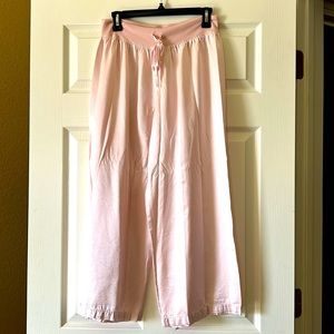 PJ Harlow satin light pink silky lounge pajama pants woman’s medium wide leg
